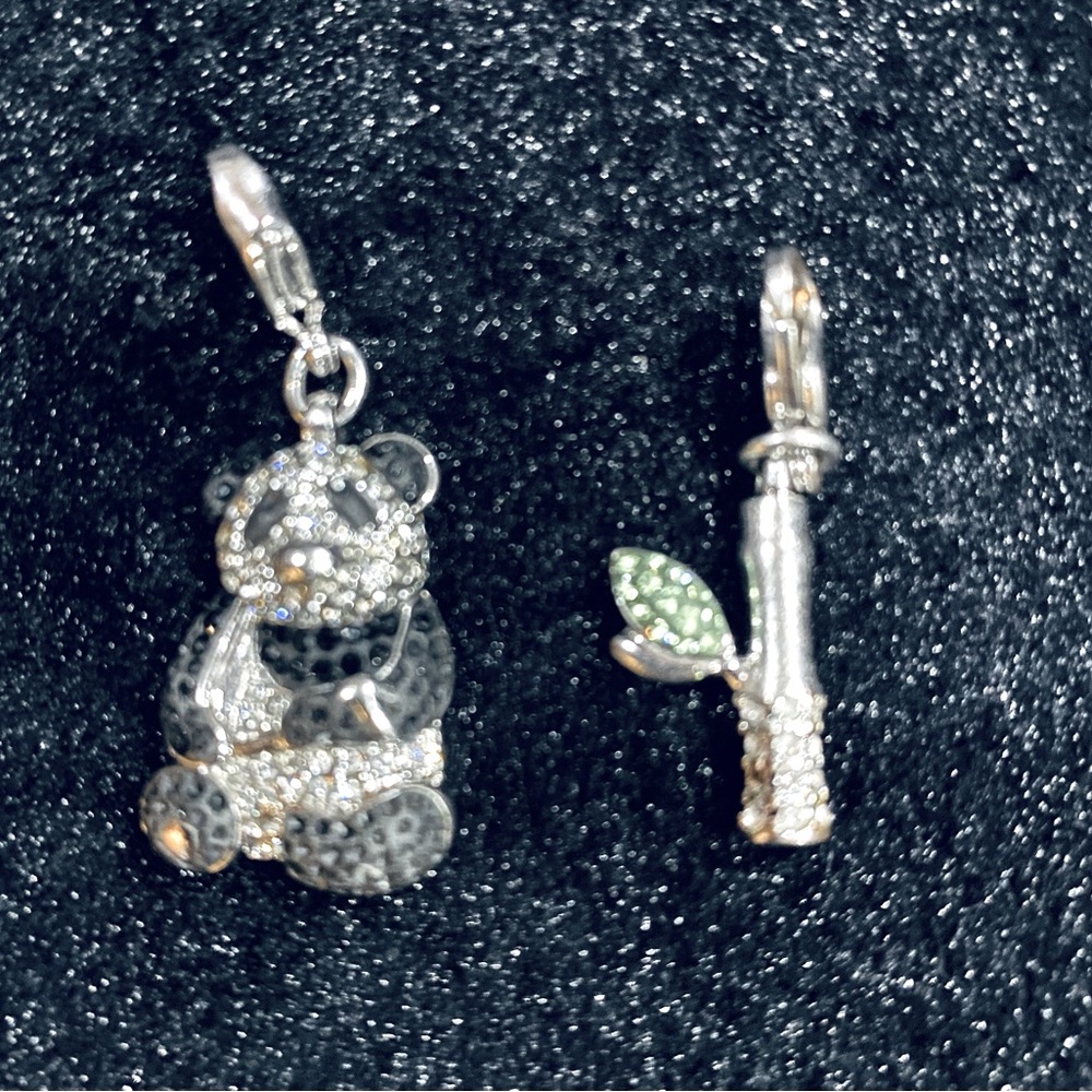 Adorable Swarovski Panda charm and Bamboo Charm
